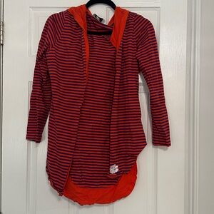 Emerson Street Women’s Clemson Hooded Striped Cardigan Jacket - Medium